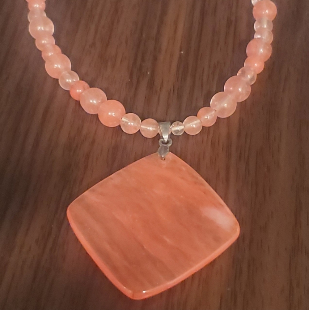 Cherry Quartz Handcrafted Necklace